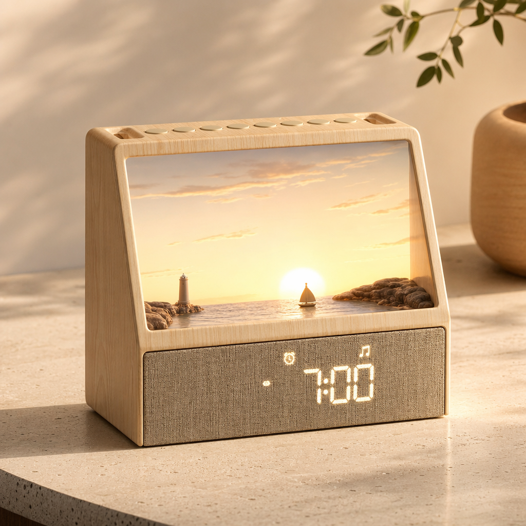 NeuralNook™ Horizon Bio-Sync Hub | Sunrise Alarm Clock with 24 Zen Soundscapes & Hi-Fi Bluetooth Speaker