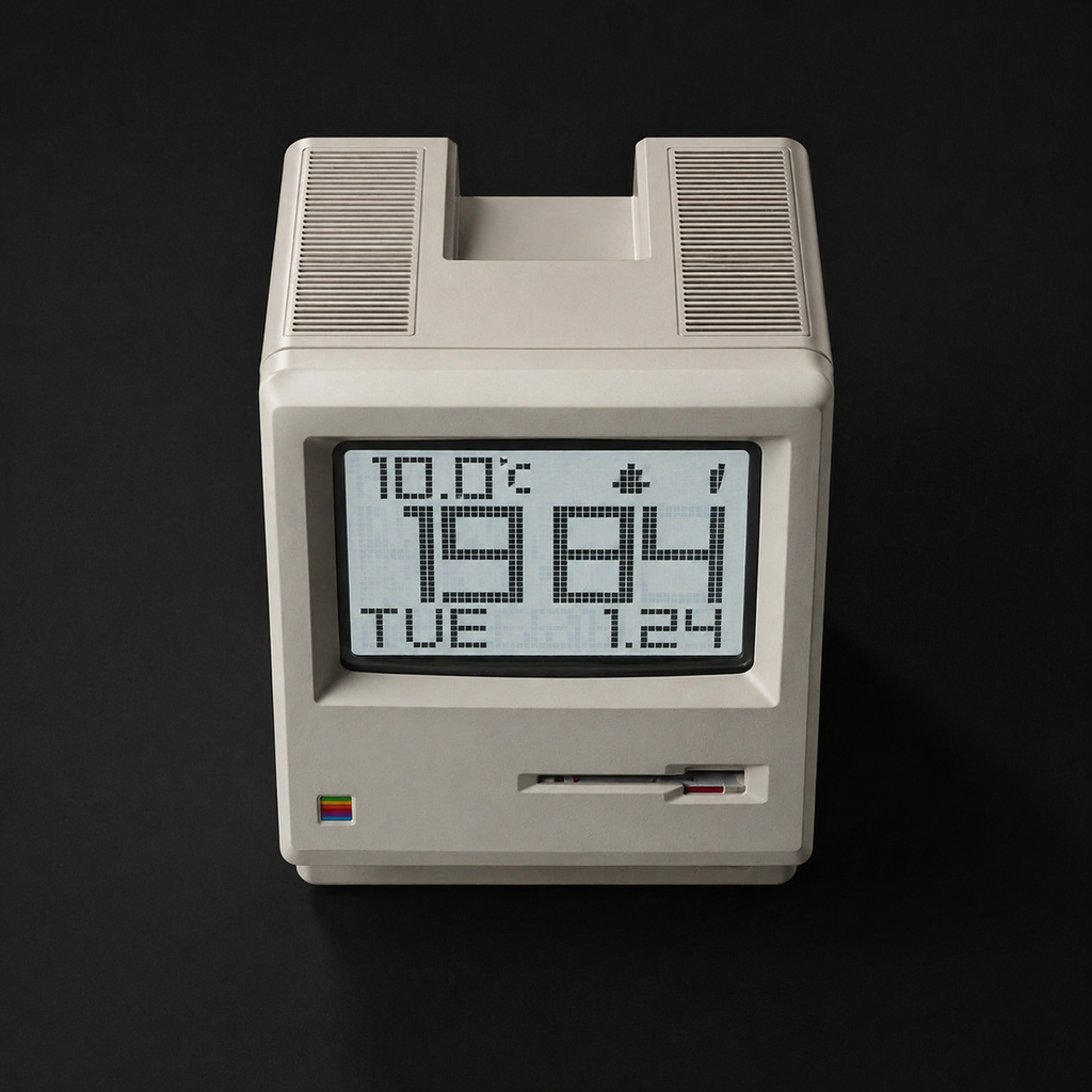 NeuralNook™ Retro-Sync | Classic Macintosh-Inspired Desktop Rhythm Clock