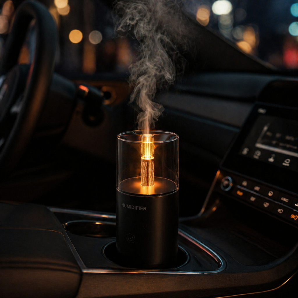 NeuralNook™ Aura-Mist | Portable Candlelight Humidifier & Essential Oil Diffuser