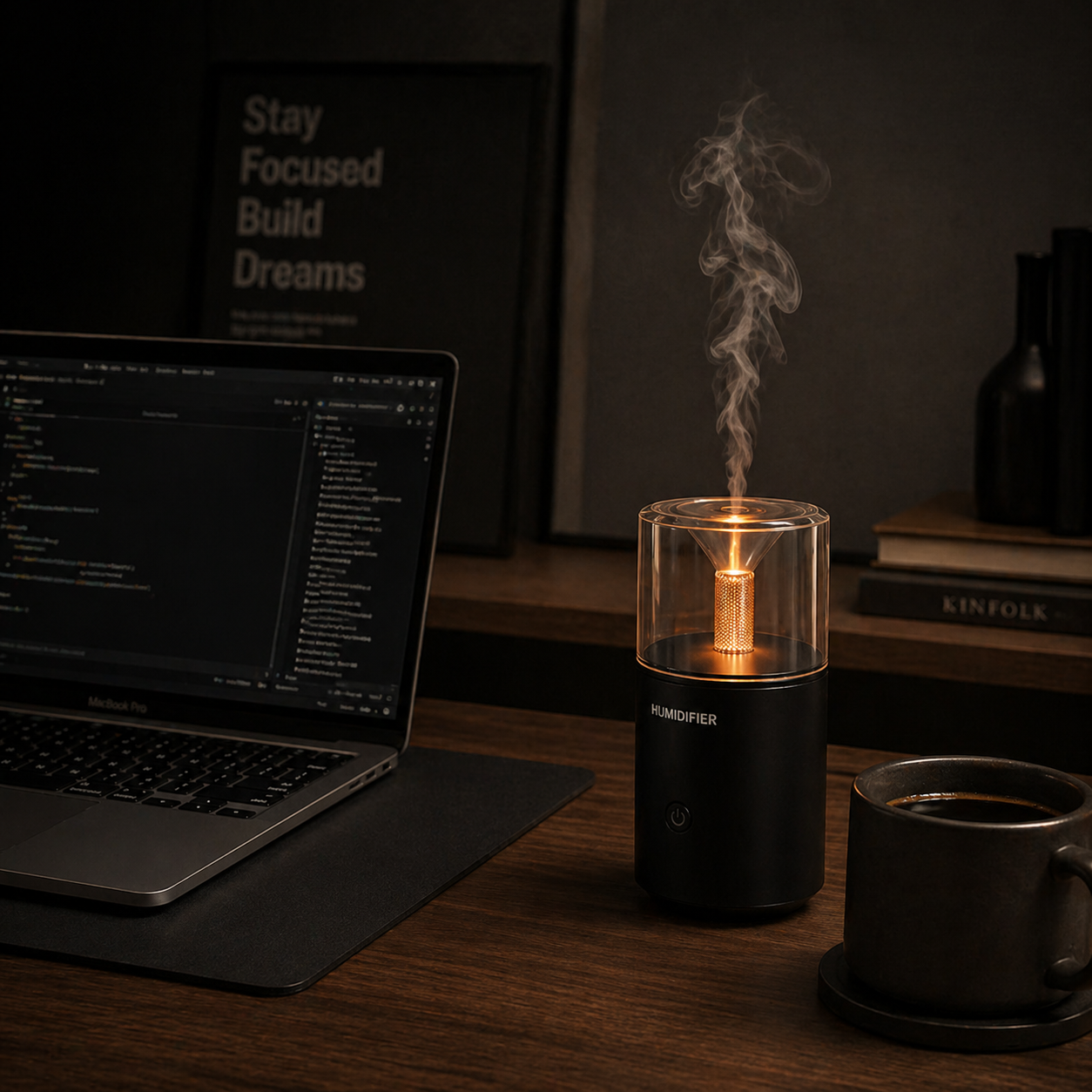 NeuralNook™ Aura-Mist | Portable Candlelight Humidifier & Essential Oil Diffuser