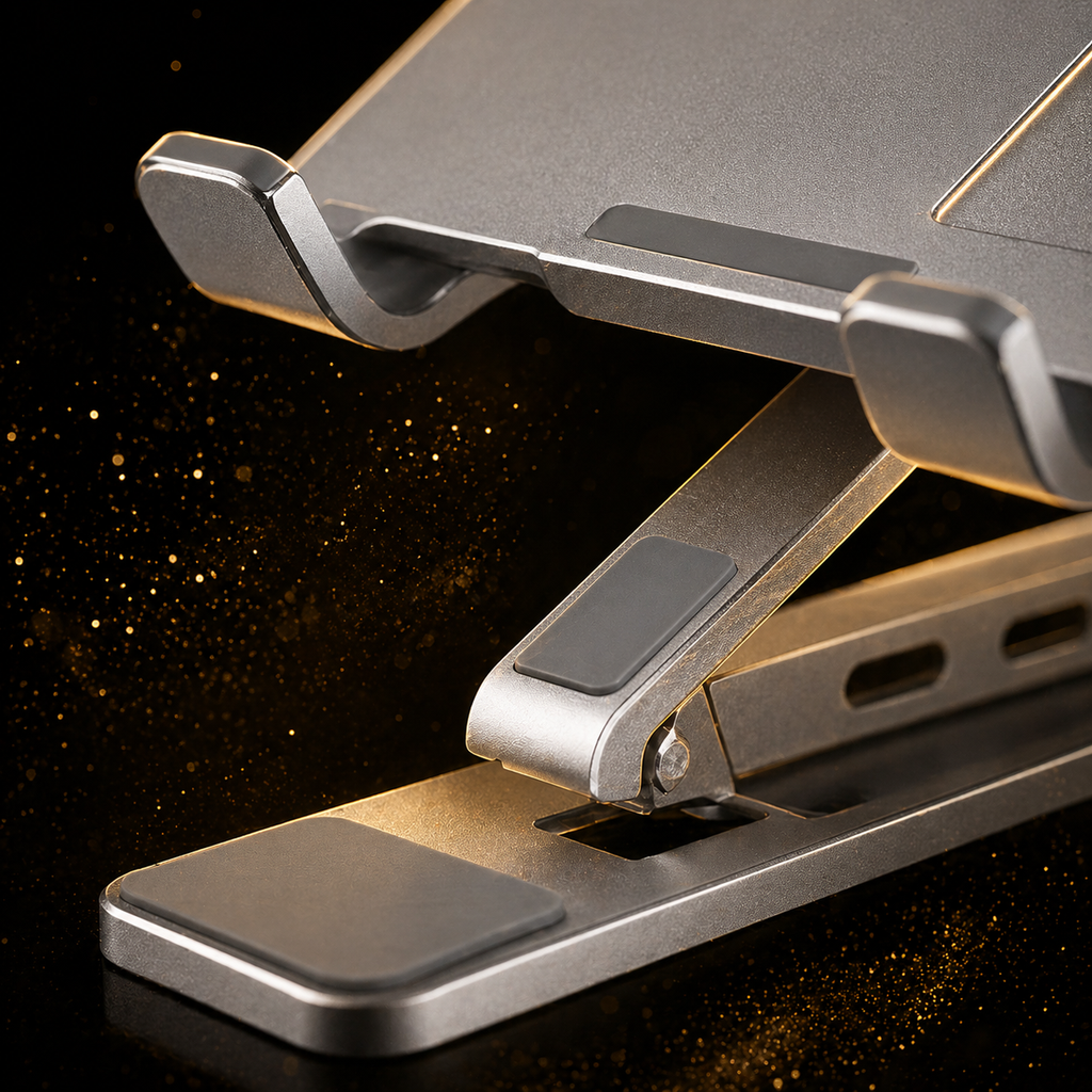 NeuralNook™ Flow-Stand | Dual-Layer Ergonomic Laptop Elevation System