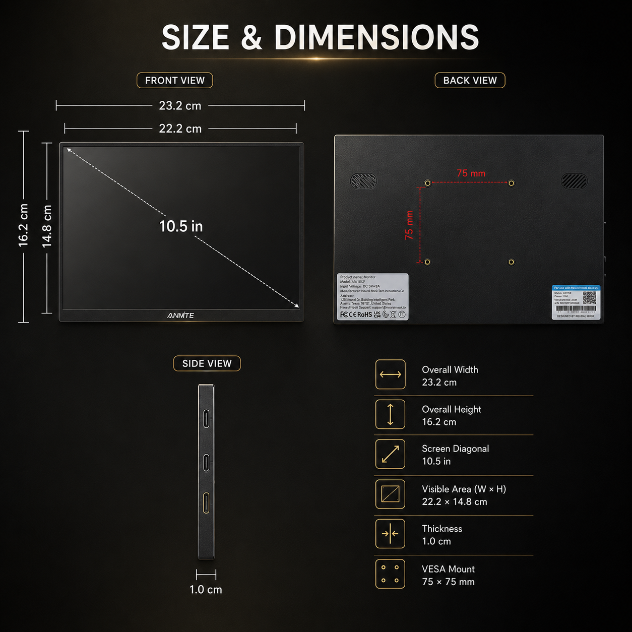NeuralNook™ Vision-Sync | 10.5" Ultra-Portable IPS Productivity Hub