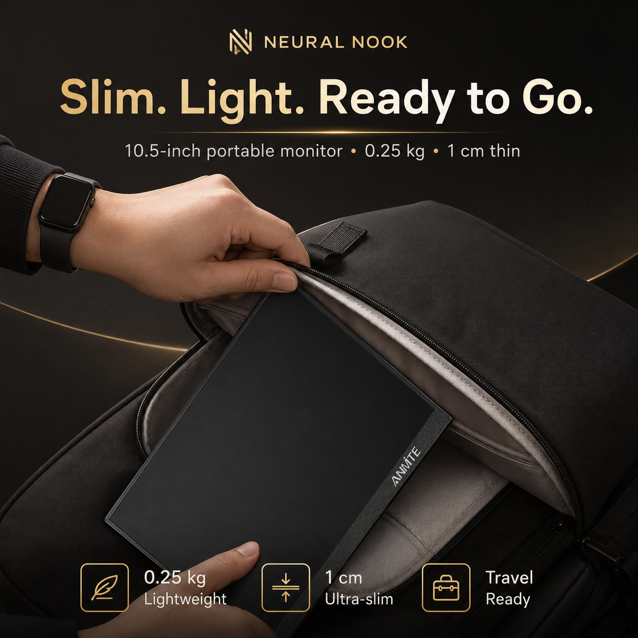 NeuralNook™ Vision-Sync | 10.5" Ultra-Portable IPS Productivity Hub