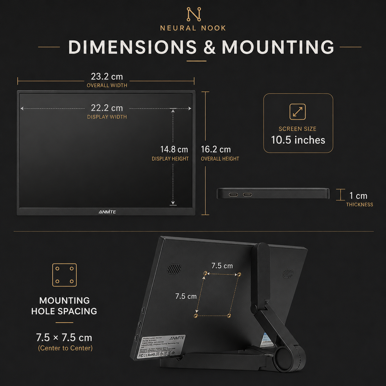 NeuralNook™ Vision-Sync | 10.5" Ultra-Portable IPS Productivity Hub