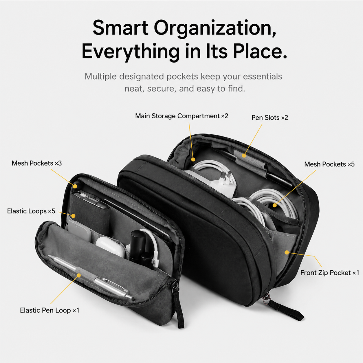 NeuralNook™ Nomad-Sync | Professional Tech-EDC Organizer & Multi-Layer Hardware