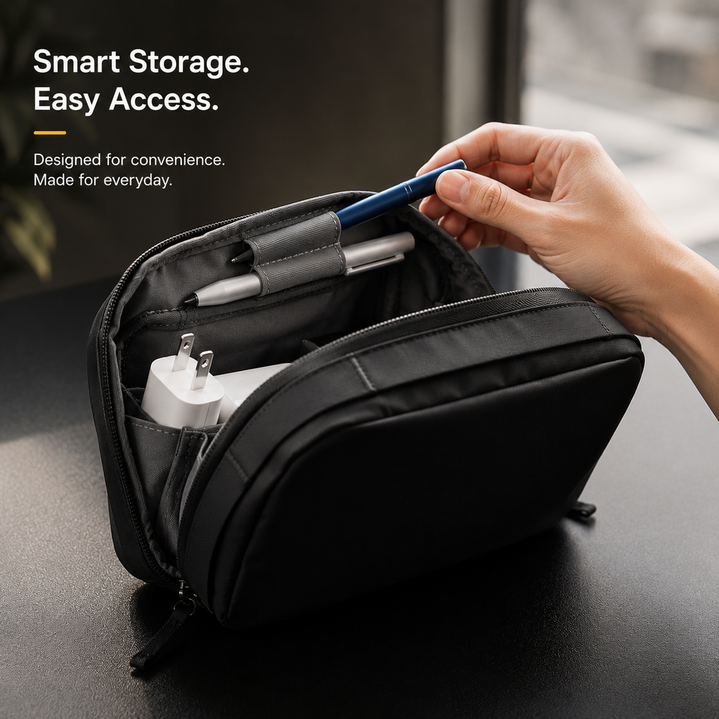 NeuralNook™ Nomad-Sync | Professional Tech-EDC Organizer & Multi-Layer Hardware