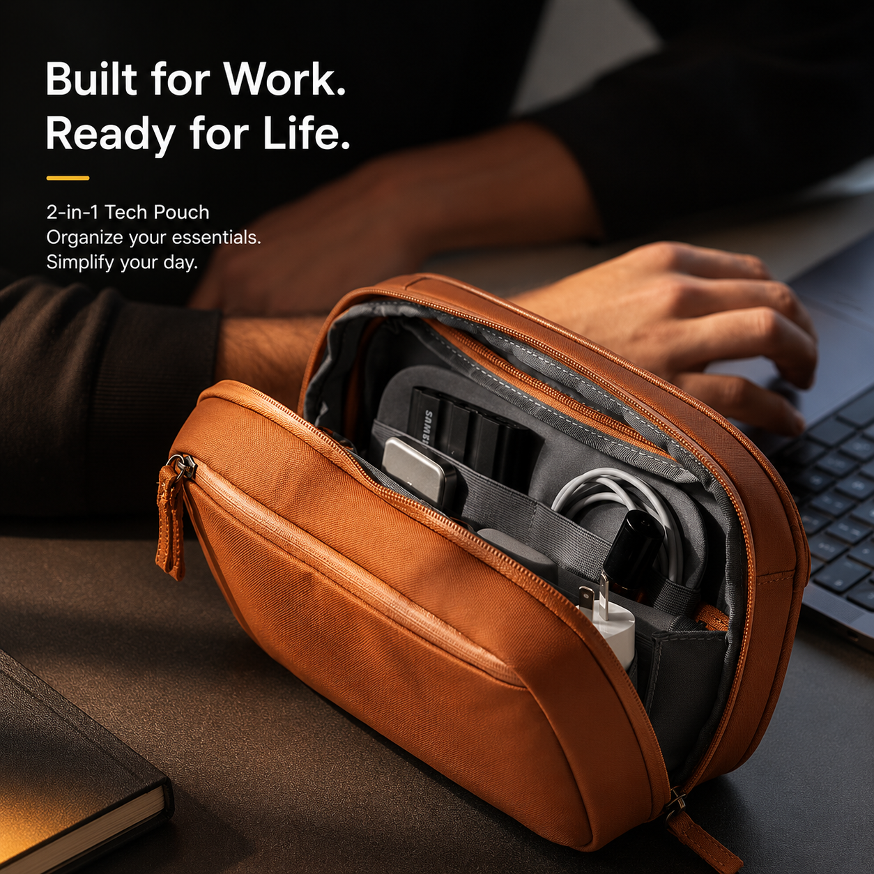 NeuralNook™ Nomad-Sync | Professional Tech-EDC Organizer & Multi-Layer Hardware