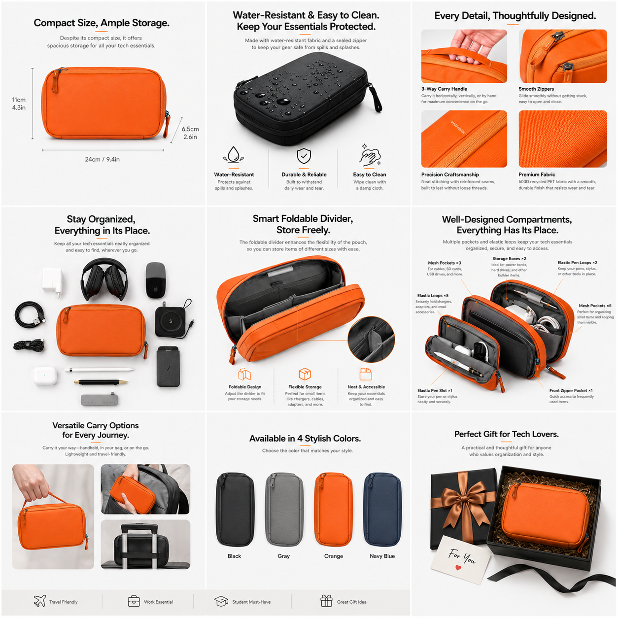 NeuralNook™ Nomad-Sync | Professional Tech-EDC Organizer & Multi-Layer Hardware