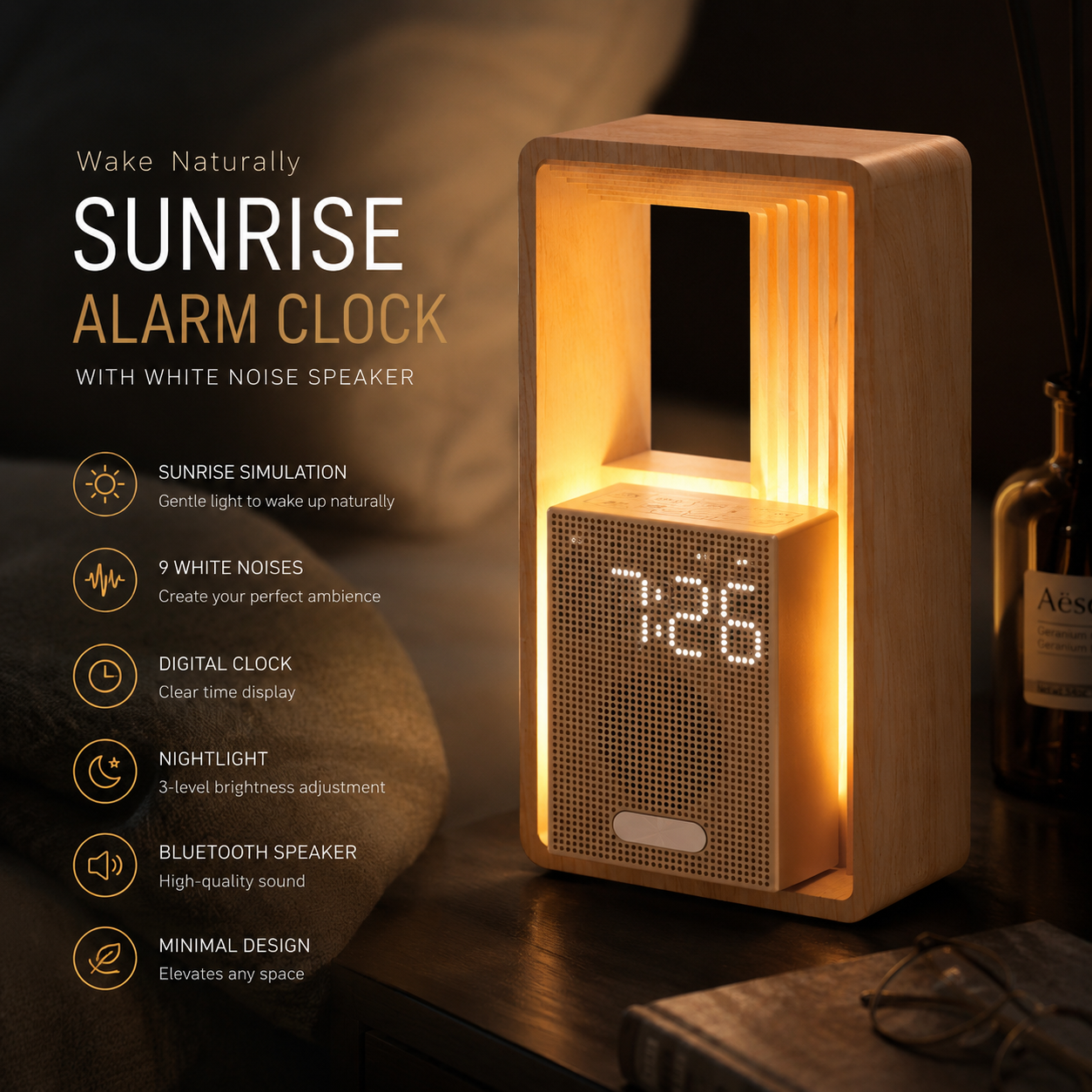 NeuralNook™ Horizon-Sync Hub | 3-in-1 Circadian Sunrise Alarm, Zen Soundscape & Bio-Sync Lamp