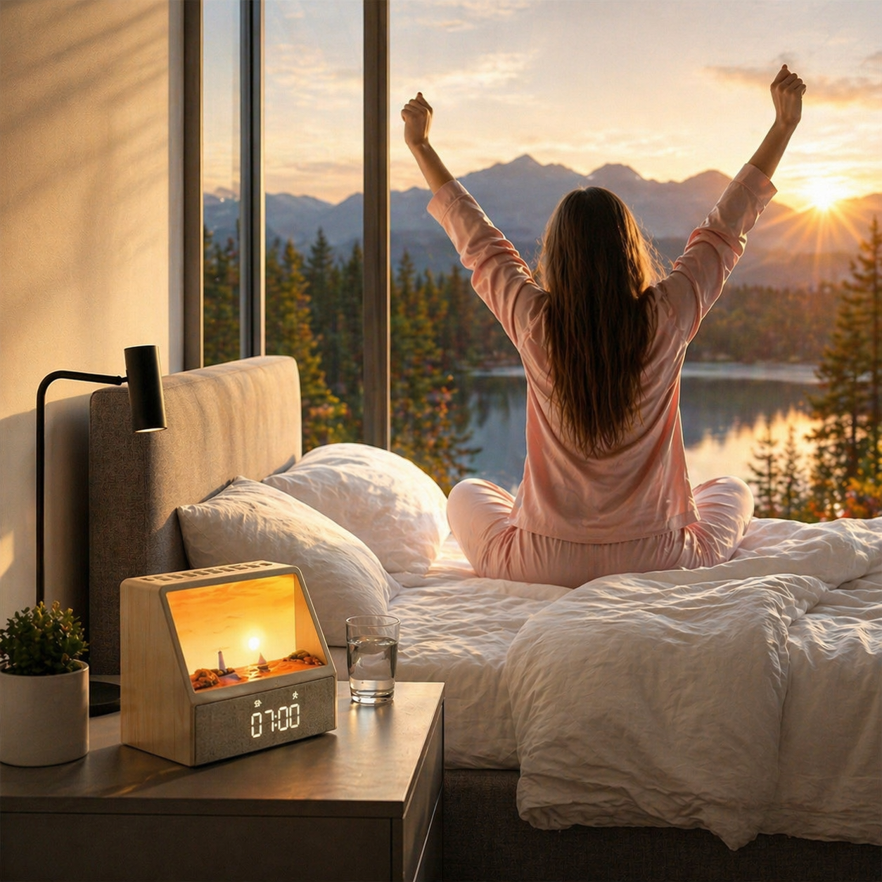 NeuralNook™ Horizon Bio-Sync Hub | Sunrise Alarm Clock with 24 Zen Soundscapes & Hi-Fi Bluetooth Speaker