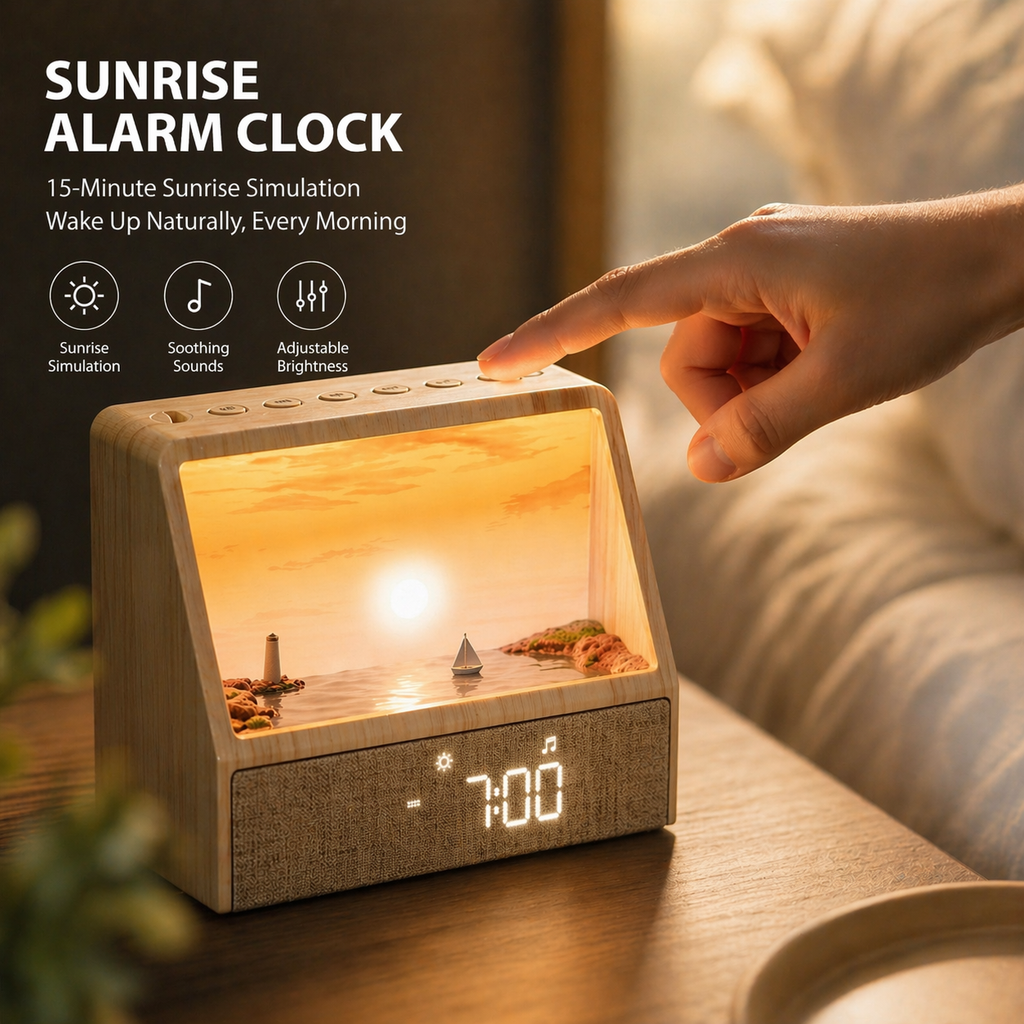 NeuralNook™ Horizon Bio-Sync Hub | Sunrise Alarm Clock with 24 Zen Soundscapes & Hi-Fi Bluetooth Speaker